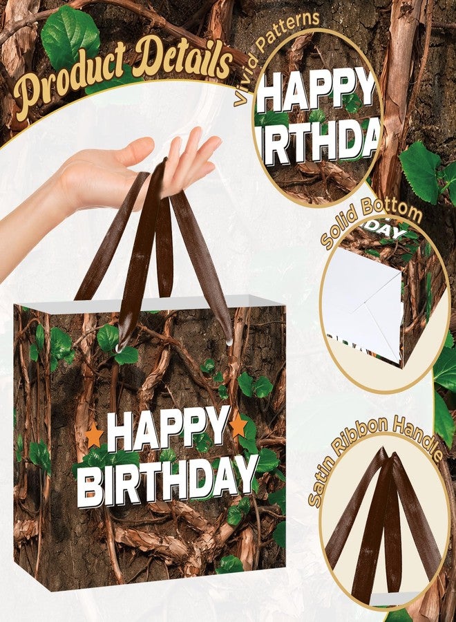 Woosytoo Happy Birthday Gift Bag for Boys & Men – Rustic Hunting Theme Gift Bag with Tissue Paper, Reusable Heavy-Duty Party Favor Bag for Outdoor, Deer, Hunting Birthday Party - Image 4